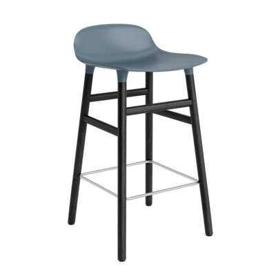 Barstoel Normann Copenhagen Form Barstool 65 cm Black Oak Blue