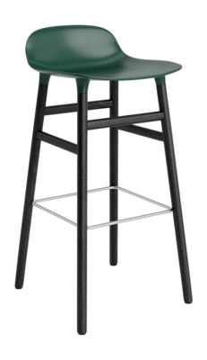 Barstoel Normann Copenhagen Form Barstool 75 cm Black Oak Green