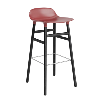 Barstoel Normann Copenhagen Form Barstool 75 cm Black Oak Red