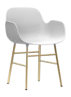 Stoel Normann Copenhagen Form Armchair Brass White