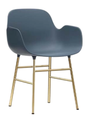 Stoel Normann Copenhagen Form Armchair Brass Blue
