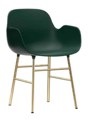 Stoel Normann Copenhagen Form Armchair Brass Green