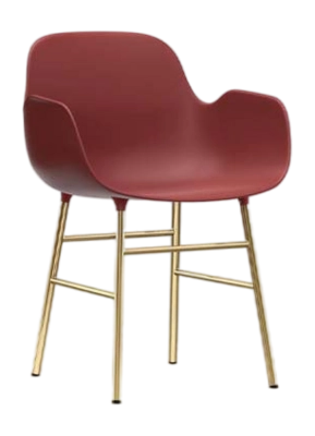 Stoel Normann Copenhagen Form Armchair Brass Red