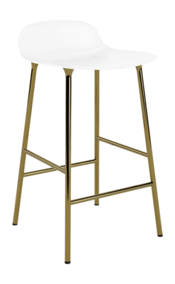 Barstuhl Normann Copenhagen Form Bar Chair 65 cm White / Brass