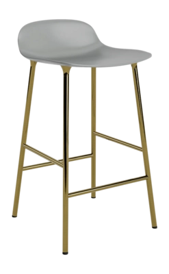Barstoel Normann Copenhagen Form Barstool 65 cm Brass Grey