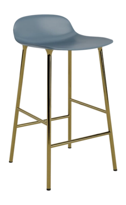 Barstoel Normann Copenhagen Form Barstool 65 cm Brass Blue