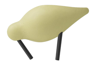 Holzfigur Normann Copenhagen Shorebird 7,5 cm Light Yellow / Black