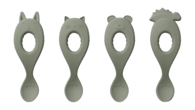 Voedingslepel Liewood Liva Faune Green (Set van 4)