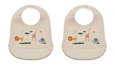 Bavoir Liewood Tilda Silicone Safari Sandy Mix (Ensemble de 2)