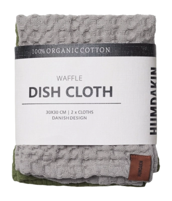 Vaatdoek Humdakin Waffle Stone & Fern (Set van 2)