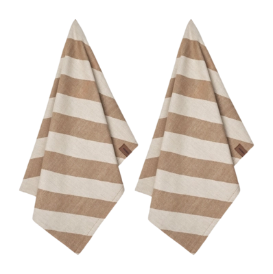 Tea Towel Humdakin Recycled Cotton Beige Candy (Set of 2)