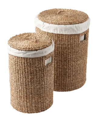 Laundry Basket Humdakin Laundry Hamper Set Organic Cotton Lining (Set of 2)