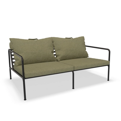 Loungebank Houe Avon 2 Seater Sofa Frame Black Cushion Leaf
