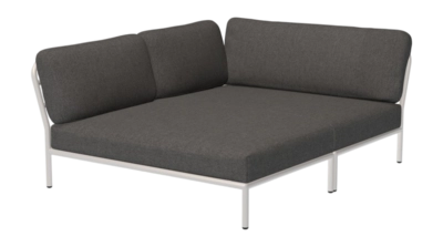 Loungeset Houe Level Cozy Corner Left Frame Muted White Cushion Dark Grey