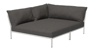 Loungeset Houe Level 2 Cozy Corner Left Frame Muted White Cushion Dark Grey