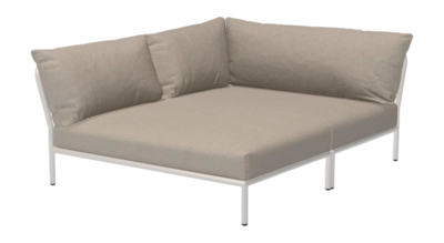 Loungeset Houe Level 2 Cozy Corner Left Frame Muted White Cushion Ash