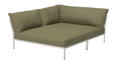 Loungeset Houe Level 2 Cozy Corner Left Frame Muted White Cushion Leaf