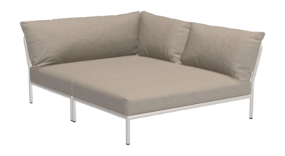 Loungeset Houe Level 2 Cozy Corner Right Frame Muted White Cushion Ash