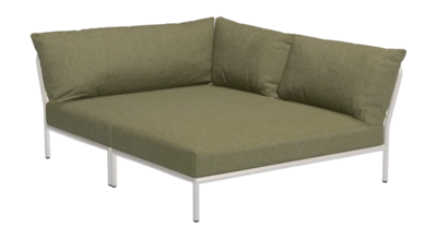 Loungeset Houe Level 2 Cozy Corner Right Frame Muted White Cushion Leaf