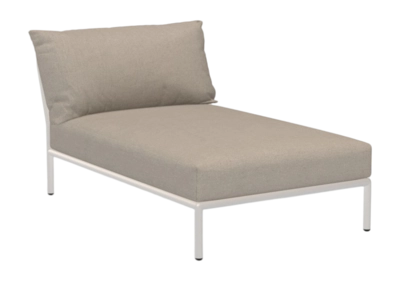 Loungeset Houe Level 2 Chaiselong Frame Muted White Cushion Ash