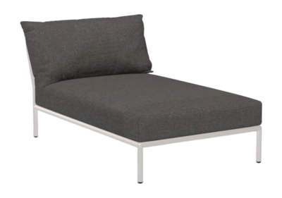 Loungeset Houe Level 2 Chaiselong Frame Muted White Cushion Dark Grey