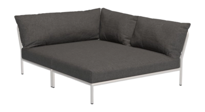 Loungeset Houe Level 2 Cozy Corner Right Frame Muted White Cushion Dark Grey
