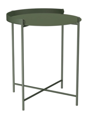 Bijzettafel Houe Edge Tray Table Olive Green Ø46,5