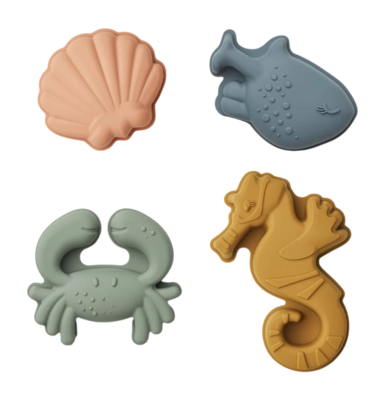 Jeu Gill Sea Creature Sand Moulds 4-pack Liewood Sea Creature / Sandy