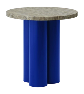 Beistelltisch Normann Copenhagen Dit Table Bright Blue / Travertine Silver