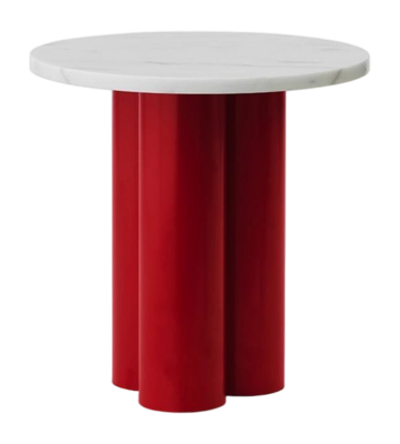 Bijzettafel Normann Copenhagen Dit Table Bright Red White Carrara