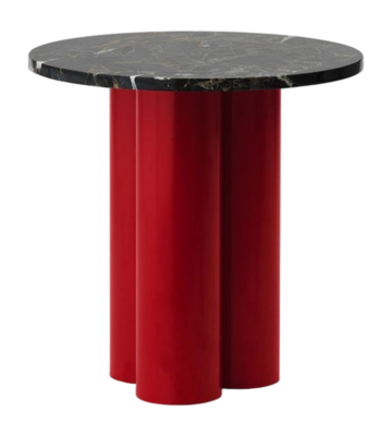 Bijzettafel Normann Copenhagen Dit Table Bright Red Portoro Gold