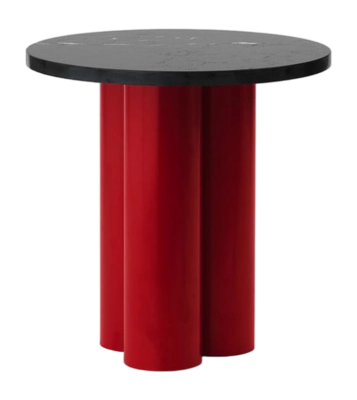 Bijzettafel Normann Copenhagen Dit Table Bright Red Nero Marquina