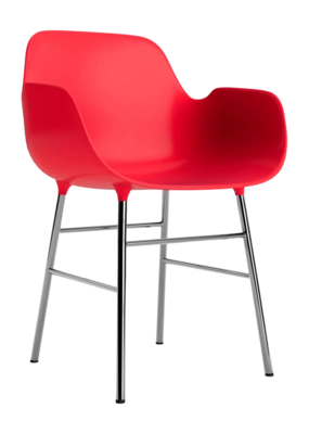Stoel Normann Copenhagen Form Armchair Chrome Bright Red