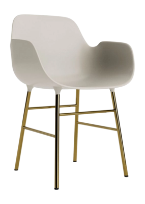 Stoel Normann Copenhagen Form Armchair Brass Light Grey