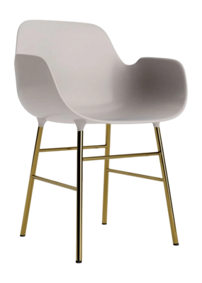 Stoel Normann Copenhagen Form Armchair Brass Warm Grey