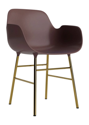 Stoel Normann Copenhagen Form Armchair Brass Brown