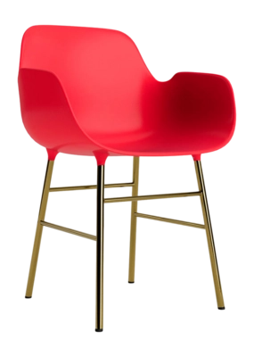Stoel Normann Copenhagen Form Armchair Brass Bright Red