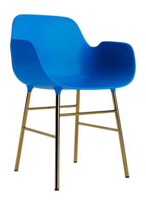 Stuhl Normann Copenhagen Form Armchair Bright Blue / Brass