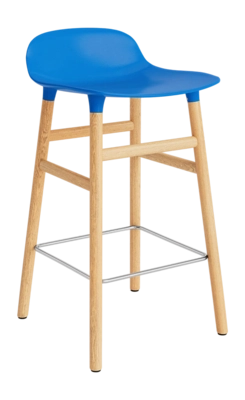 Barstoel Normann Copenhagen Form Barstool 65 cm Oak Bright Blue
