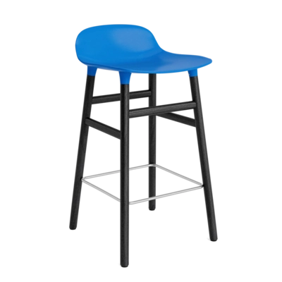 Barstoel Normann Copenhagen Form Barstool 65 cm Black Oak Bright Blue