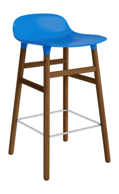 Barstoel Normann Copenhagen Form Barstool 65 cm Walnut Bright Blue