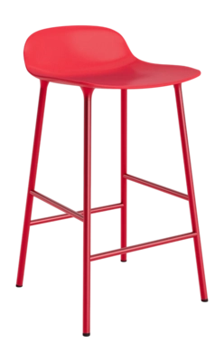 Barstoel Normann Copenhagen Form Barstool 65 cm Steel Bright Red