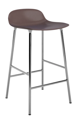 Barstoel Normann Copenhagen Form Barstool 65 cm Chrome Brown