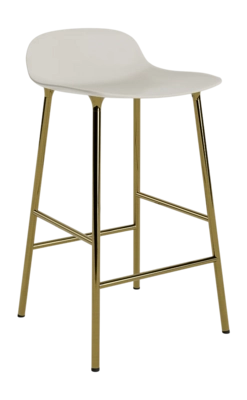 Barstoel Normann Copenhagen Form Barstool 65 cm Brass Light Grey