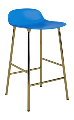 Barstoel Normann Copenhagen Form Barstool 65 cm Brass Bright Blue
