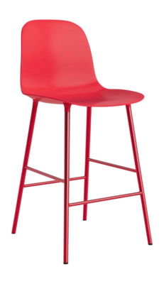 Barstoel Normann Copenhagen Form Bar Chair 65 cm Steel Bright Red