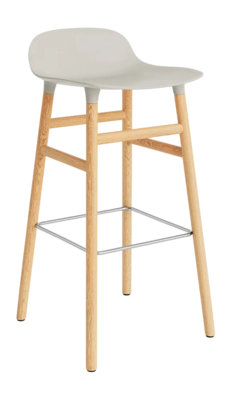 Barstoel Normann Copenhagen Form Barstool 75 cm Oak Light Grey