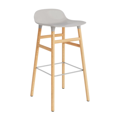 Barstoel Normann Copenhagen Form Barstool 75 cm Oak Warm Grey