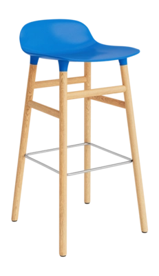 Barstoel Normann Copenhagen Form Barstool 75 cm Oak Bright Blue