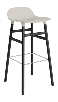 Barstoel Normann Copenhagen Form Barstool 75 cm Black Oak Light Grey